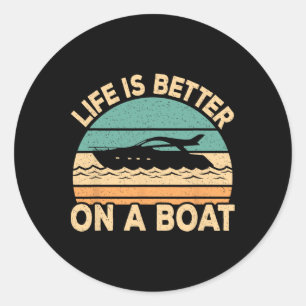 Adesivo A Vida É Melhor Em Um Barco Cômico Boné De Capitão