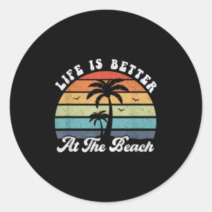 Adesivo A Vida É Melhor Na Camisa De Palmeira Da Praia.
