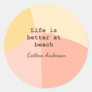 Adesivo A vida é melhor na praia boho rústico amarelo lara