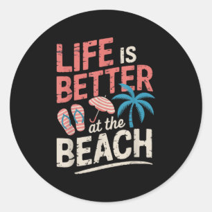 Adesivo A Vida É Melhor Na Praia Summer Vibes Roupa