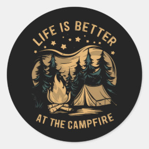 Adesivo A Vida É Melhor No Acampamento Do Camp De Campfire
