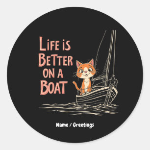 Adesivo A vida é melhor no Design do Barco Katamaran Segel