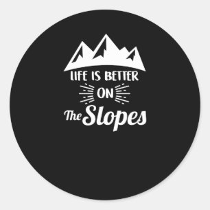Adesivo A Vida É Melhor No Esqui De Slopes E Neve
