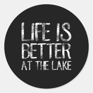 Adesivo A Vida É Melhor No Lago Camiseta Divertida De Acam