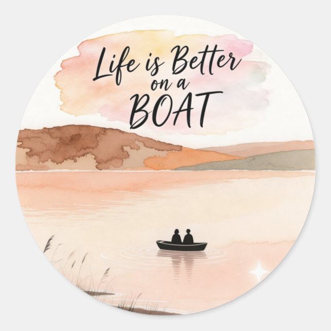 Adesivo A vida é melhor num barco (Frente)