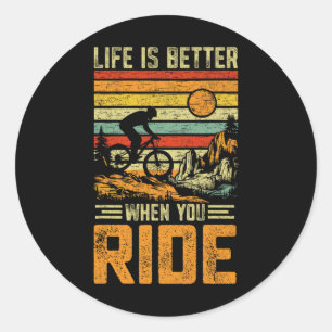 Adesivo A Vida É Melhor Quando Você Anda De Retro Mtb Dive