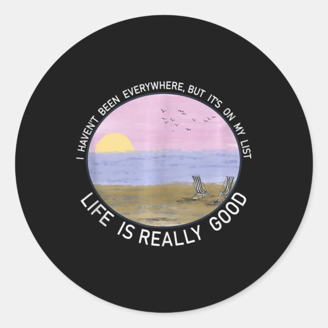 Adesivo A Vida É Muito Boa, Gráfico De Férias De Praia De  (Frente)