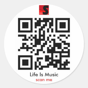 Adesivo A vida é o Music QR Sticker