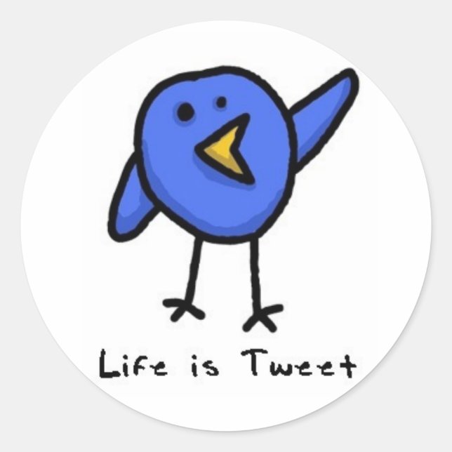Adesivo "A vida é o tuíte" no Twitter Bird Sticker (Frente)