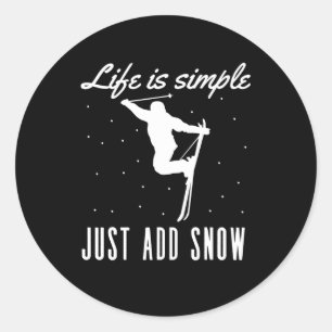 Adesivo A Vida é Só Neve Adicione Snowboard Vintage