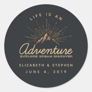 Adesivo A vida é uma Aventura Montanha com Casamento Sunra