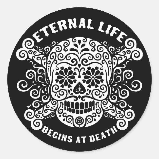 Adesivo A vida eterna começa na morte (Frente)