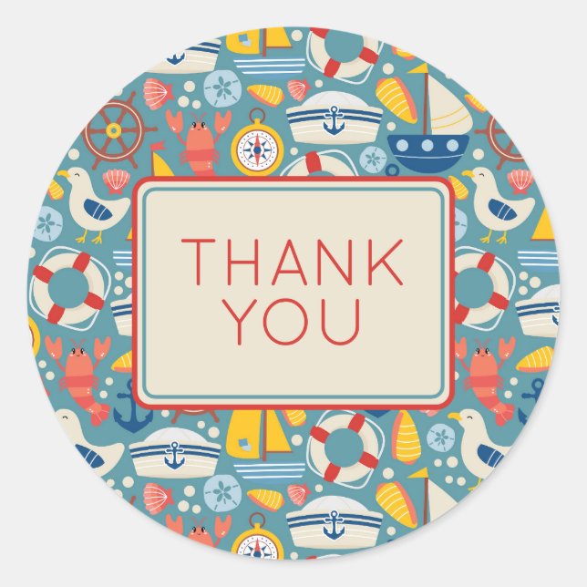 Adesivo A Vida Marinha Náutica Curta - Obrigado (Frente)