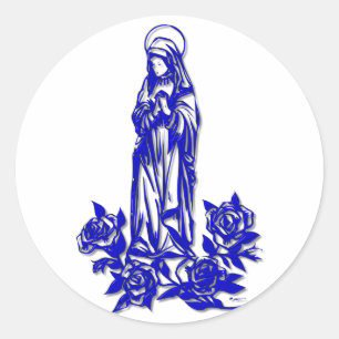 Adesivo A Virgem Maria abençoada (com rosas azuis)