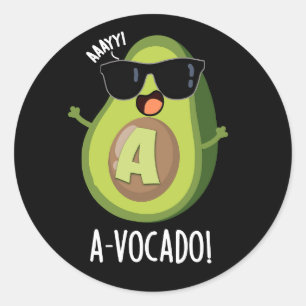 Adesivo A-vocado Funny Avocado Pun Dark BG