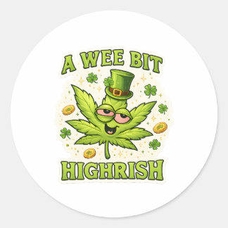 Adesivo A Wee Bit Highrish Funny Irish Leaf Vibes