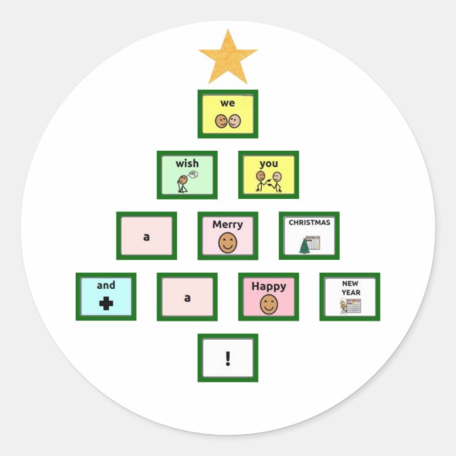 Adesivo AAC Desejamos-lhe um Feliz Natal (Frente)