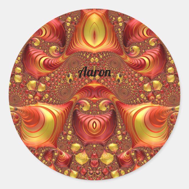Adesivo AARON ~ Red Brown Yellow Design Fractal ~ (Frente)