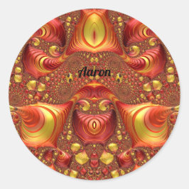 Adesivo AARON ~ Red Brown Yellow Design Fractal ~