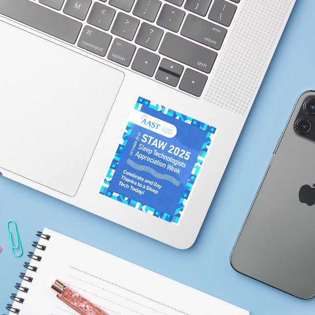 Adesivo AAST 2025 STAW (Notebook com iPhone)