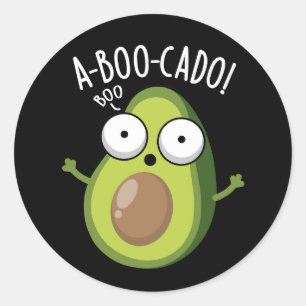 Adesivo Abacate engraçado Puns de Abacate Assustador Fundo
