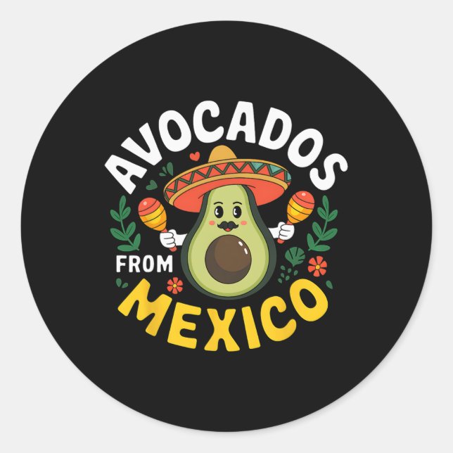 Adesivo Abacates Do México Cinco De Mayo Mexicano Fiesta (Frente)