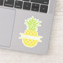 Adesivo Abacaxi amarelo verde personalizado