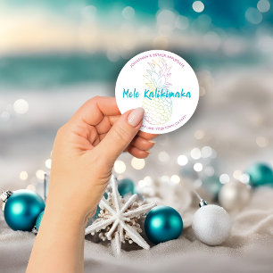 Adesivo Abacaxi do Natal de Mele Kalikimaka tropical