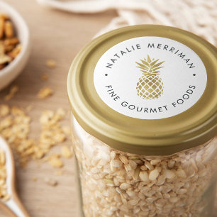 Adesivo Abacaxi Dourado Faux