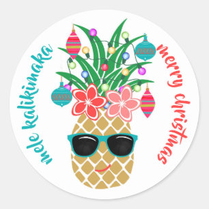 Adesivo Abacaxi Havaiano Tropical Mele Kalikimaka