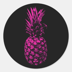Adesivo Abacaxi-preto-rosa-tropical-vivo moderno
