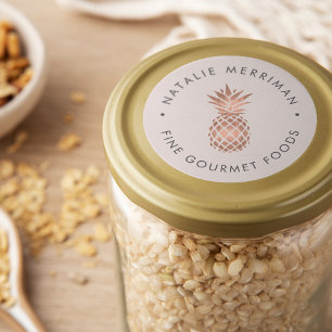 Adesivo Abacaxi Rosa Dourado Faux