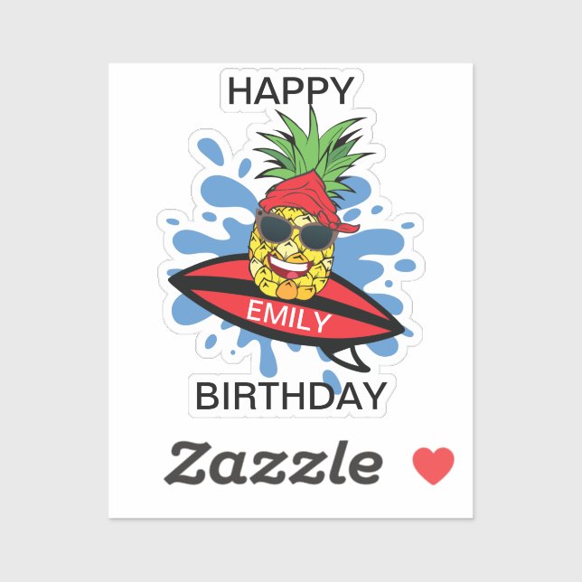 Adesivo Abacaxi surfado (Folha)