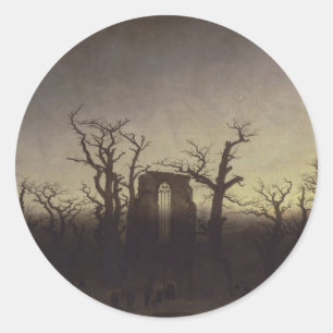 Adesivo Abadia entre carvalhos por Caspar David Friedrich