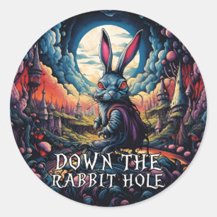 Adesivo Abaixo o coelho Buraco Alice no País das Maravilha