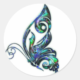Adesivo Abalone Shell Art Deco Butterfly