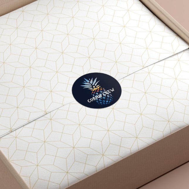 Adesivo Abanico Tropical Personalizado de Abacaxi (Criador carregado)