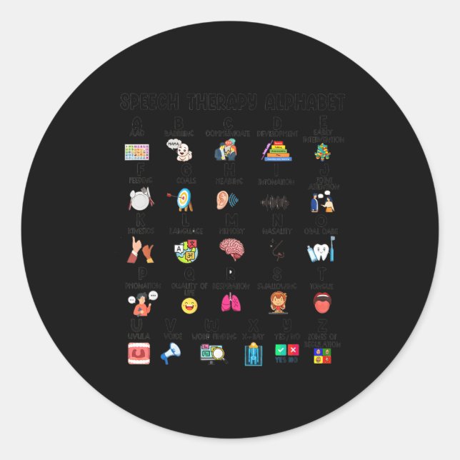 Adesivo Abc Of Speech Therapy Alphabet Speech Language Pat (Frente)