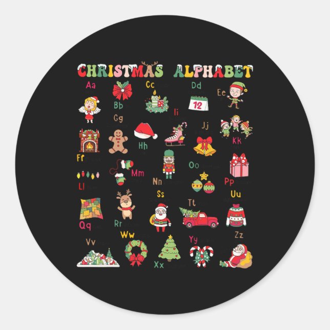 Adesivo Abcs Learning Kindergarten Professora Luz De Natal (Frente)