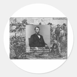 Adesivo Abe Lincoln "Destruir inimigos", dons de citação