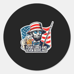 Adesivo Abe lincoln quatro iscas sete cervejas atrás pesca