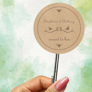 Adesivo Abeelha Personalizada Rústica Casamento de Abelha