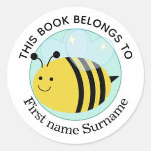 Adesivo Abeia Mel Este Livro Pertence Personalizado