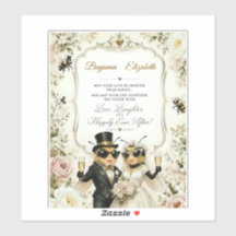 Abejas melíferas adoráveis, elegante boda floral