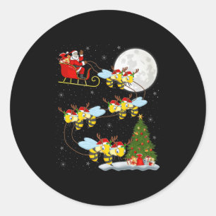 Adesivo Abejas Santa Trineo Volando Divertido Mágico Navid