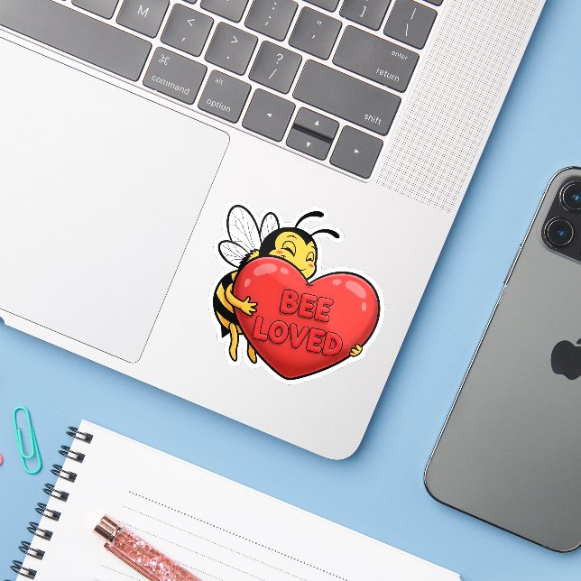 Adesivo Abelha Amada (Notebook com iPhone)