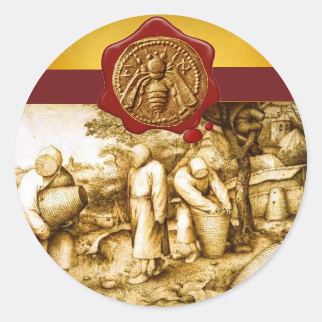 ADESIVO ABELHA DE MEL, CERVEJA DE CERVEJA VERMELHA (Frente)