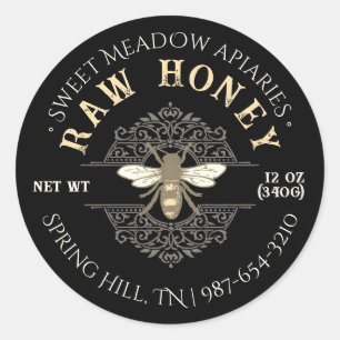 Adesivo Abelha de mel legante em francês Filagree Honey Bl