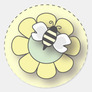 Adesivo Abelha do bebê no amarelo neutro