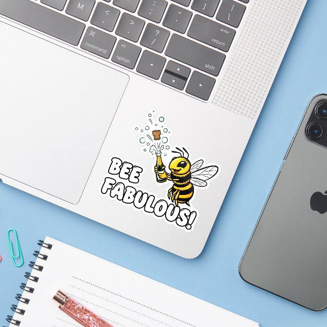 Adesivo Abelha Fabulosa (Notebook com iPhone)